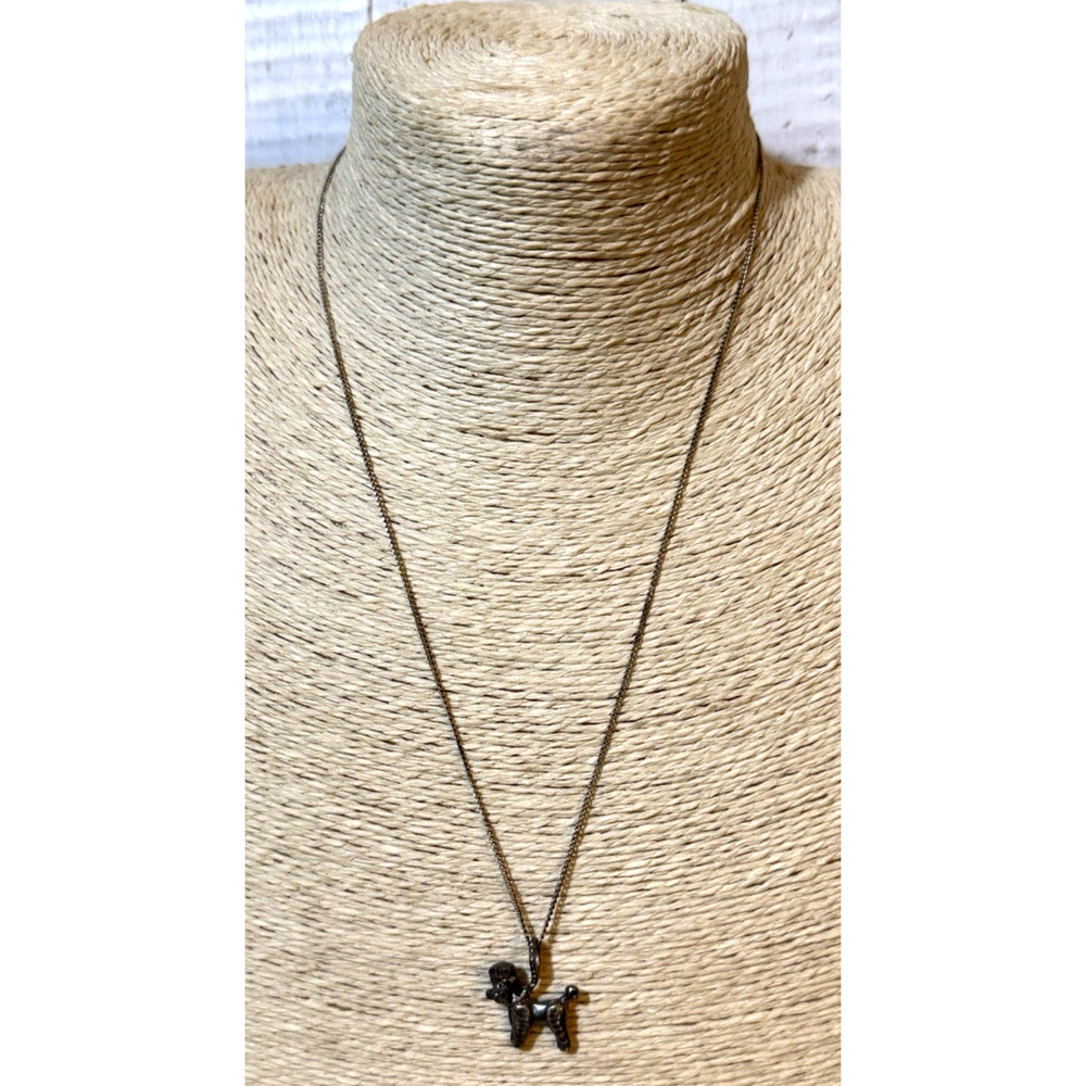Vintage Sterling Silver Poodle Dog Pendant & Chain Necklace